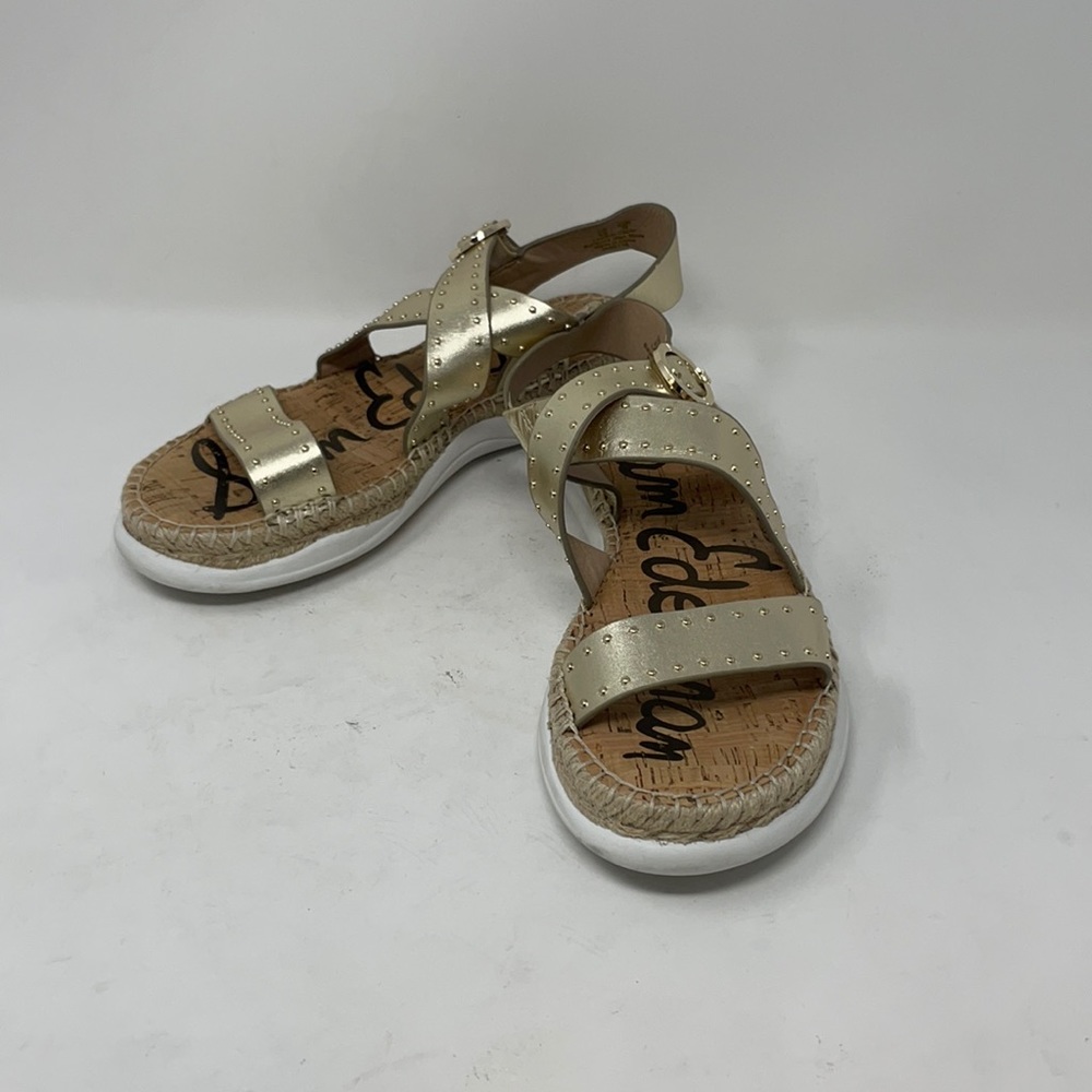 Sam Edelman Gold Studded Espadrille Sandals